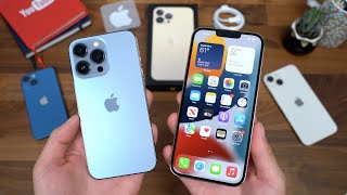 Apple iPhone 13 Pro Unboxing iPhone 13 Pro Max vs 13 Pro [upl. by Mountfort]