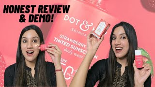 I Tried Viral Dot amp Key Strawberry Dew Tinted Sunscreen 🌞 Unsponsored Review Good Or Bad [upl. by Nnav327]