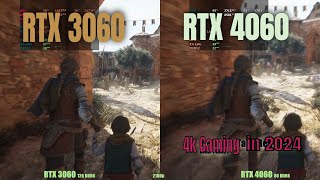 RTX 3060 vs RTX 4060 4k gaming [upl. by Nwahsav]