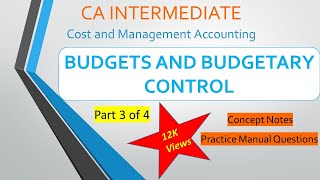 Budgetary control Part 3  Practice Manual  CA Inter  IPCC Budgetary Control Cost Accounting [upl. by Ainivad]