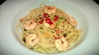 How to make King Prawns and Capers Pasta  Simon Lams Yum Yum Food [upl. by Kcirtapnhoj]