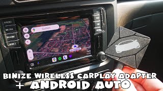 BINIZE Wireless CarPlay amp Android Auto Adapter [upl. by Yalcrab]