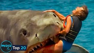 20 Most Terrifying Shark Attacks in Movies [upl. by Elpmid899]