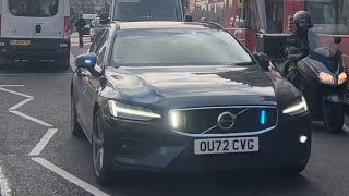 Unmarked BTP Volvo V60 driver training through Westminster  Blue Lights amp Sirens [upl. by Ranger]