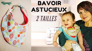 TUTO COUDRE LE BAVOIR BANDANA ORIGINAL avec pince crocodile  patron pdf gratuit 2 tailles [upl. by Nirrat]