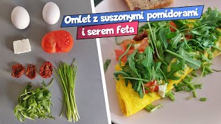 Omlet z suszonymi pomidorami i serem feta Smaczny wegetariański i bezglutenowy [upl. by Nsaj]