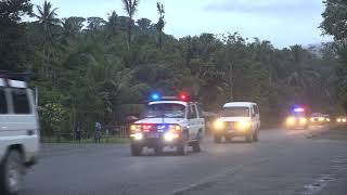 Convoy of vehicles carrying the Casket to Mabiri taken at Morgan Junction 6pm 11 September 2024 [upl. by Derfiniw797]