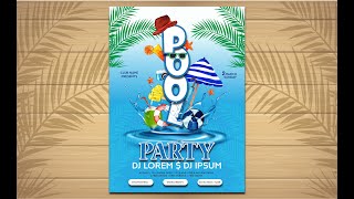 How to create Pool party poster in adobeillustrator tutorial poster graphicdesign pool party [upl. by Hamitaf]