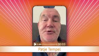 TV Oranje app videoboodschap  Patje Tempel [upl. by Eulaliah]