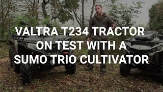 Valtra T234 tractor on test with a Sumo Trio cultivator [upl. by Dranyl]