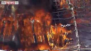 Eastbourne Pier Fire Sky News Helicopter Footage [upl. by Prescott]