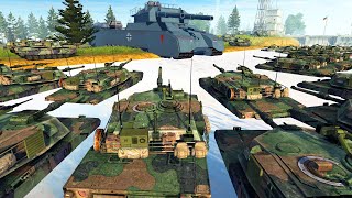 P1000 RATTE vs 100 M1 Abrams Tanks  Men of War WW2 Mod Battle Simulator [upl. by Avlem]