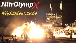 NitrOlympX Nightshow 2024  Jet Dragster  Top Fuel Dragster [upl. by Anitap]