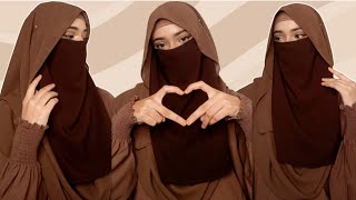 Hijab With Niqab Tutorial 🤎  Full Coverage Hijab Style [upl. by Verda]