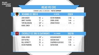 Reading CC 3rd XI v Eversley CC 3rd XI Saturday [upl. by Llert670]