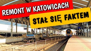 Remont dworca i pociągi w Katowicach 2024 [upl. by Coh980]