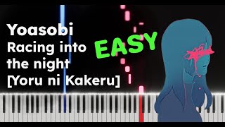 Racing into the Night Yoru ni Kakeru  EASY Free Piano Sheet Yoasobi [upl. by Alad512]