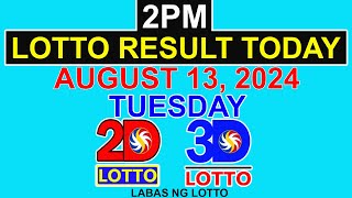 Lotto Result Today 2pm August 13 2024 PCSO [upl. by Ydisahc]