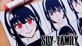 Drawing Yor Forger in Different Anime Styles  Spy x family [upl. by Whiting]