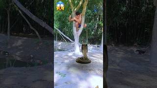 Village Man Caught Giant King Cobra Snake 🐍 😱shorts animals eagles youtubeshorts [upl. by Hareenum]