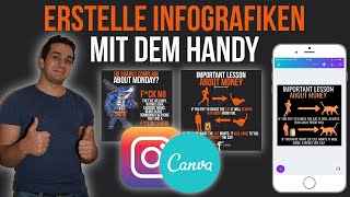 Instagram Infografiken am Handy erstellen  Canva Tutorial [upl. by Maise370]