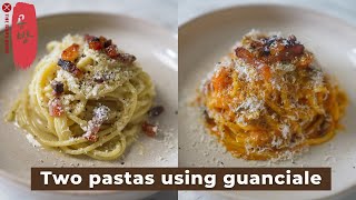 2 Types of Guanciale Pasta Pasta Gricia amp Pasta Amatriciana  Pasta using Guanciale [upl. by Alusru141]