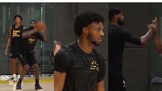 LeBron James and his son Bronny start LA Lakers training camp together [upl. by Aihsetan948]