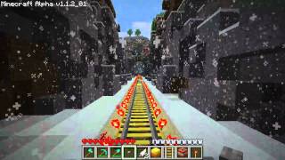 Minecraft Snowy Roller Coaster Night amp Day [upl. by Mroz]