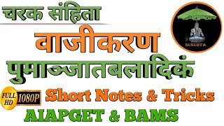 चरक संहिता चिकित्सा स्थान  पुमा‍‌‌ञ्जातबलादिकं  वाजीकरण चिकित्सा  Charak Samhita Chikitsa Sthana [upl. by Arita]