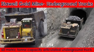 Stawell Gold Mine  Articulated Underground Trucks  60 metric tonne capacity  Australian Trucks [upl. by Cupo]