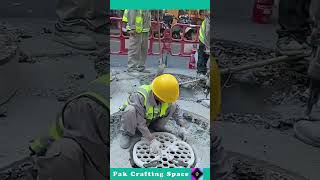 Road Plastic Manhole Cover Installation Process [upl. by Akcinahs278]