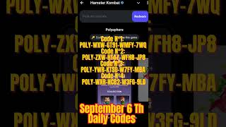 6 September 🔑🐹 Polysphere Trick Hamster Kombat Daily Codes [upl. by Dalt]