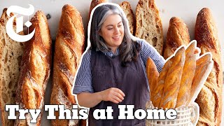 Make Beautiful Baguettes With Claire Saffitz  Try This at Home  NYT Cooking [upl. by Sueaddaht]