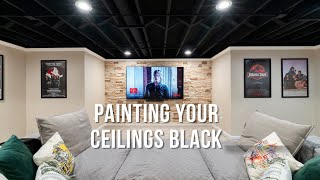 How to Paint an Exposed Ceiling  Basement Renovation [upl. by Grizelda]