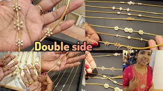 Grt Diamond Mogappu Chain Designs  Double Side Dual Mop  Gold Kolusu From 15 Grams [upl. by Aniehs77]