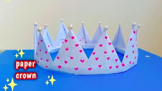 How to make paper crown  Easy Paper DIY  craft idea  paper crown making at home [upl. by Llorre]