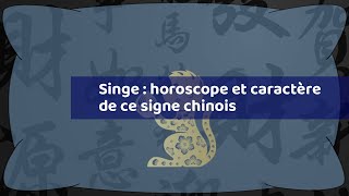 Singe  horoscope et caractère de ce signe chinois [upl. by Aniluap]