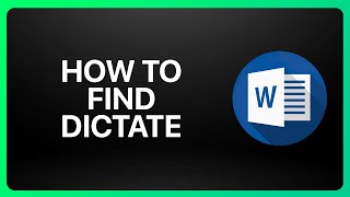 How To Find Dictate On Microsoft Word Tutorial [upl. by Croft]