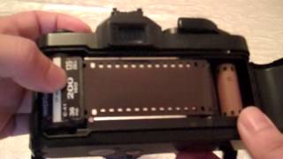 Loading 35mm Film Into A Chinon Camera [upl. by Ardnosal]