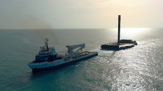 SpaceX Falcon 9 B1062 Returning to Port Canaveral 4K Drone Footage [upl. by Neelehtak]