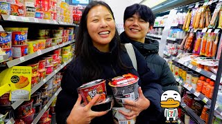 Eating KOREAN Convenience Store Food 24 Hours Vlog [upl. by Menashem607]