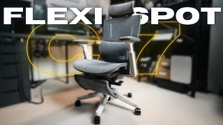 My SECOND FlexiSpot C7 Air Pro ergonomic chair Setup demo amp review [upl. by Ativla]