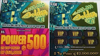 GOLDEN POWER Pennsylvania Lottery scratch offs 🤞 Scratchcards 🤞 [upl. by Ajssatan]