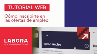 Cómo INSCRIBIRSE a las OFERTAS de EMPLEO  Tutorial WEB  LABORA [upl. by Westney]