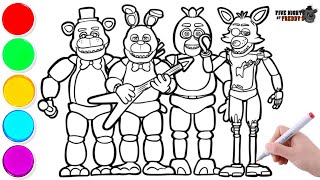 FNAF Coloring Pages  Easy Coloring Five Night at Freddy [upl. by Nanni]