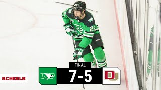 UND Hockey  Highlights at No 3 Denver  12123 [upl. by Acinorrev336]