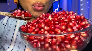 ASMR  Eating Pomegranate W Coconut Water 🥥 💦 [upl. by Wystand923]