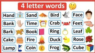 Four letter wordsEnglish wordsThree letter words for kids4letterwords english saishaeducation [upl. by Eelra]