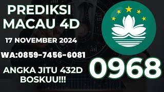 PREDIKSI TOTO MACAU 4D 17 NOVEMBER 2024  BOCORAN TOTO MACAU  TOGEL MACAU [upl. by Obellia]