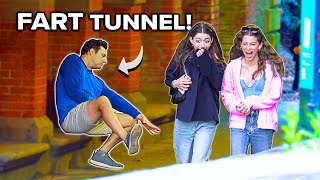 Funny Fart Prank in Central Park TREMORS in the Tunnel [upl. by Nerraf658]